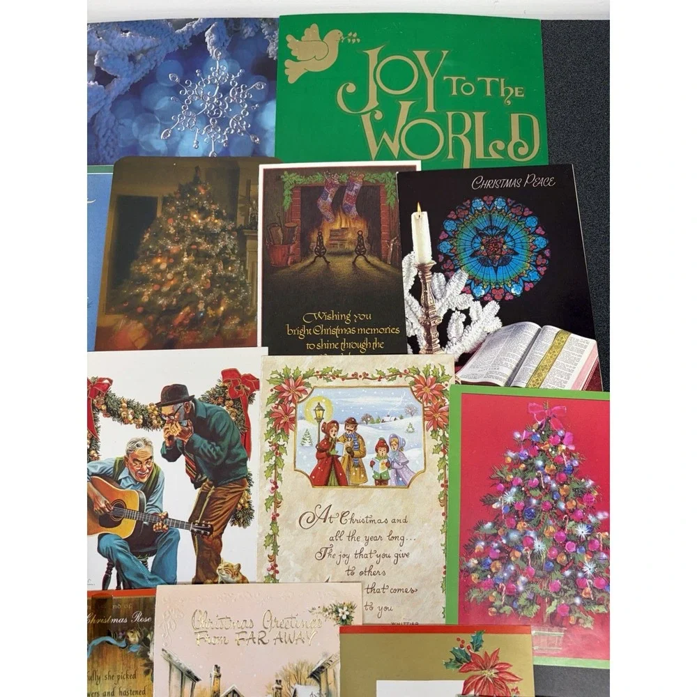 Vintage Christmas Cards Fronts ONLY Traditional Scrapbooking Decoupage Lot 50+